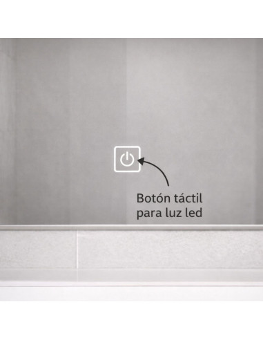 Espejo Led Táctil Horizontal 80x60 Luz Fría
